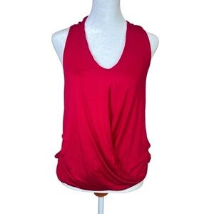 ASTR The Label Lipstick Red Halter Top Slouchy Faux Wrap Blouse NEW Size Medium